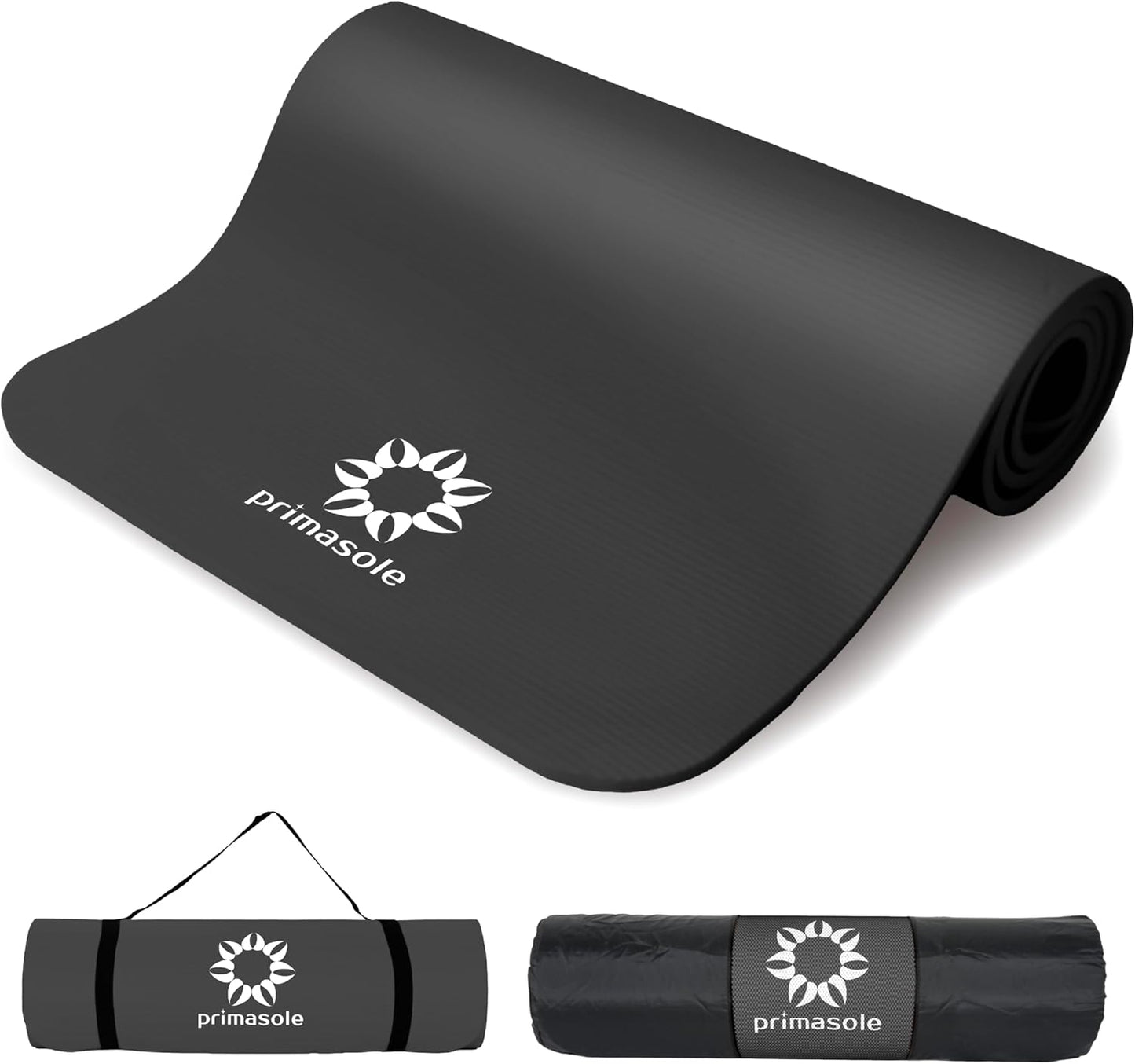 1/2-Inch Extra Thick NBR Yoga Mat with Enhanced Stability - Textured Design, Lightweight Mat with Carrying Strap & Case for Yoga, Pilates, Gym & Home Use (Multiple Colors)