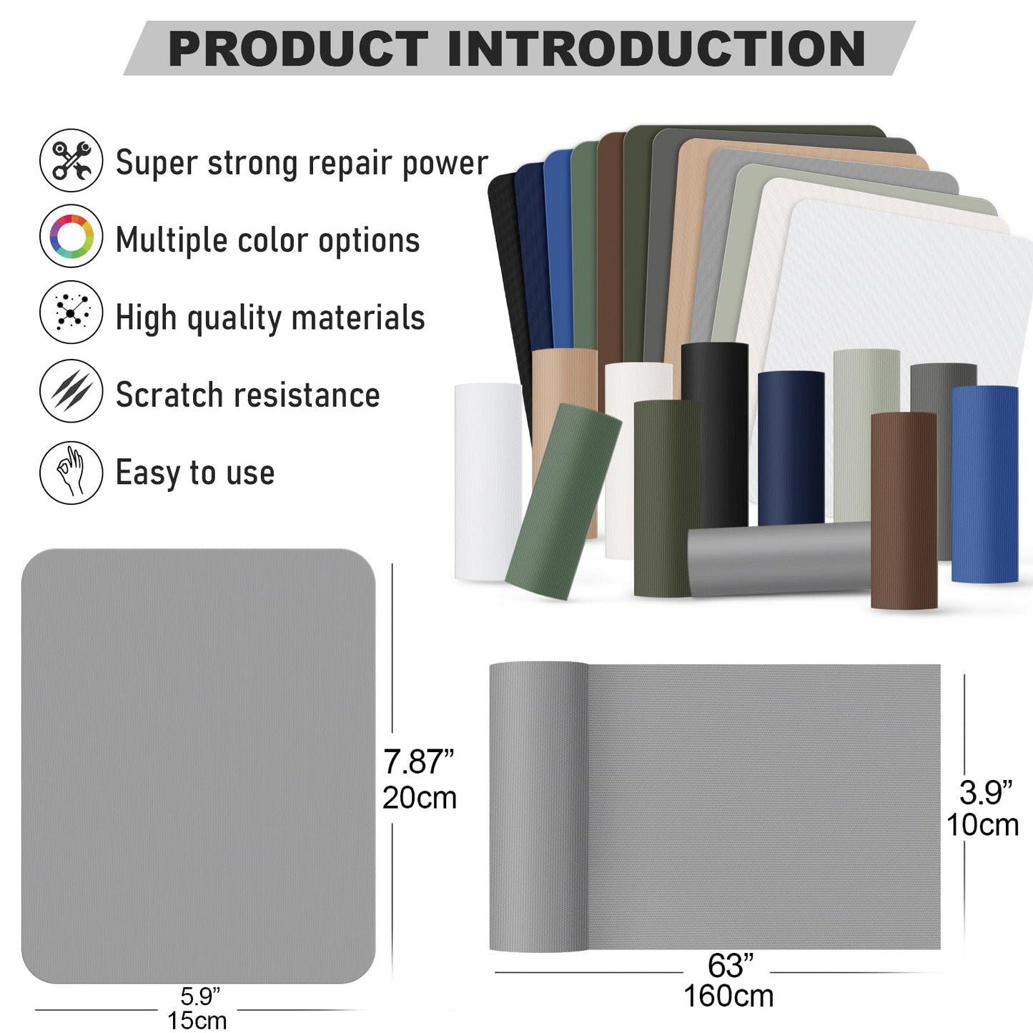 OAZ 8 Pieces 7.87 x 5.9 inch Nylon Repair Patches Nylon Fabric Patch Self-Adhesive Fabric Repair Tape Waterproof Lightweight Outdoor Gear Patch Kit for Down Jacket Clothing Tent Bag (Royal Blue)