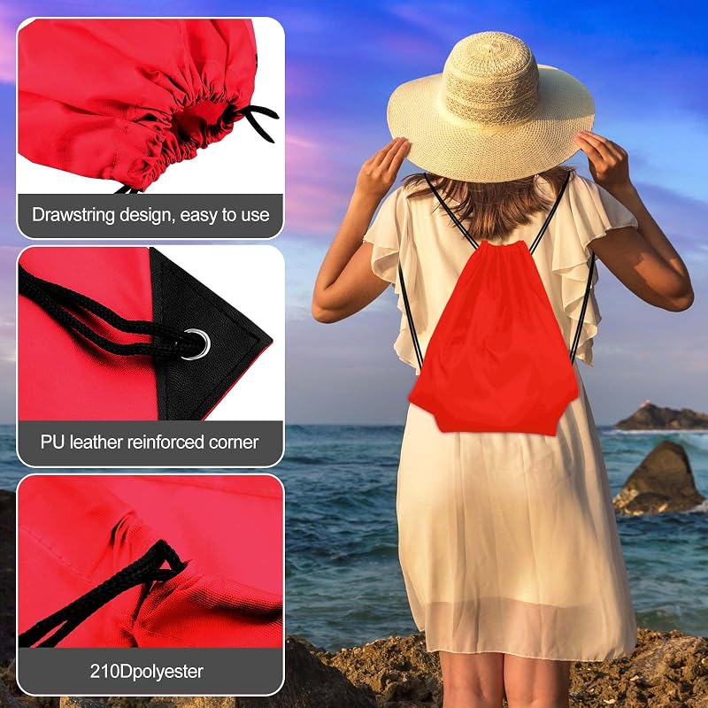 Variation: Red 20Pcs Drawstring Backpack Bags