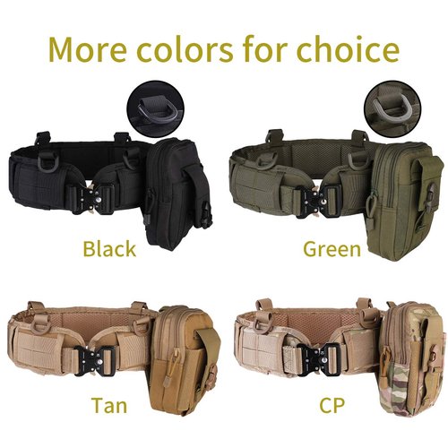 HLYQE Tactical Battle Belt Set War Belt Condor Belt Military Wasit Belt with Mesh and Lining Thickening EVA MOLLE Belt for Shooting War Game Paintball Hunting Sports Outdoor (Army Green)