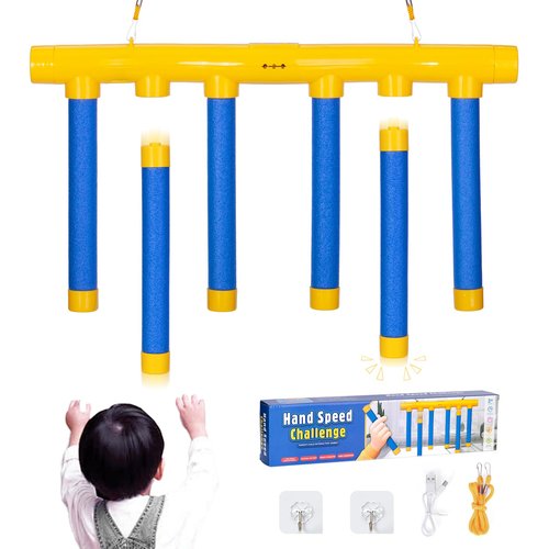 Reflex Drop Sticks Challenge Game, 2025 Upgrade Hand Eye Coordination Training Toy, Hand Speed Challenge Game Reaction Game, Catching All Drop Sticks Game for Adult- 3 Adjustable Speed