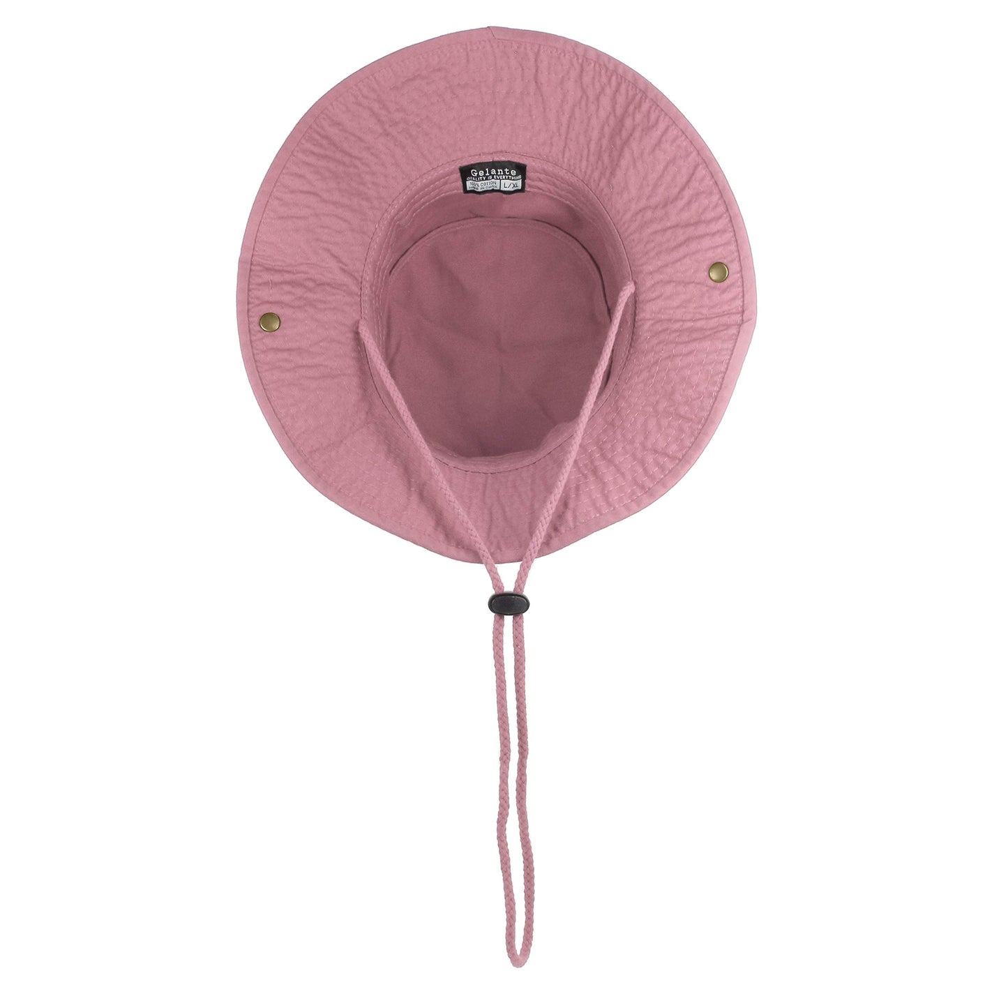 Gelante 100% Cotton Stone-Washed Adjustable Bucket Safari Boonie Sun Hats 1910-Pink-S/M