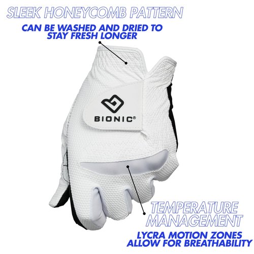 Bionic Men's RelaxGrip 2.0 Golf Glove, 2.0 DX, Left Hand, Large