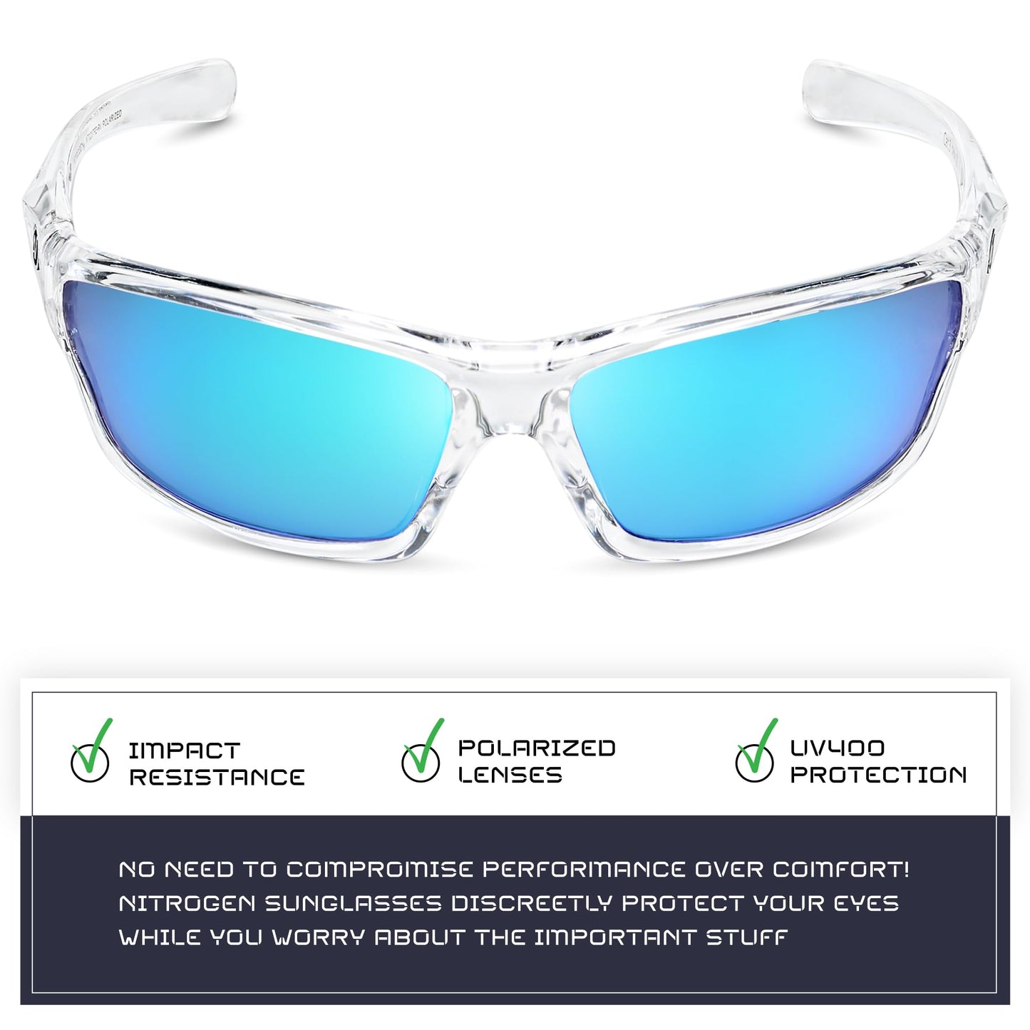 Nitrogen Polarized Wrap Around Sport Sunglasses for Men Women UV400 Driving Fishing Running Sun Glasses