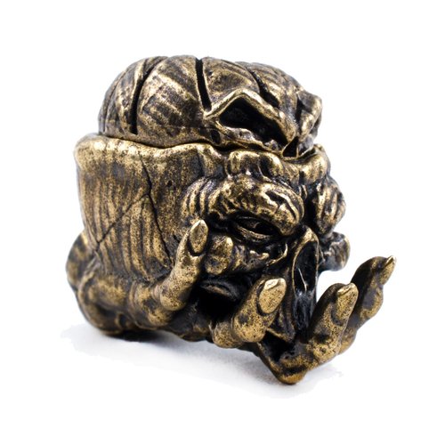 FLAMEDUKE Knife Lanyard Beads - Lost-Wax Cast Paracord Bead for Knife, with 550-Cord Slot | Patina-Aging Brass Paracord Beads for EDC Kits, Survival Gear & Zipper Mods | Men's DIY Gift Set