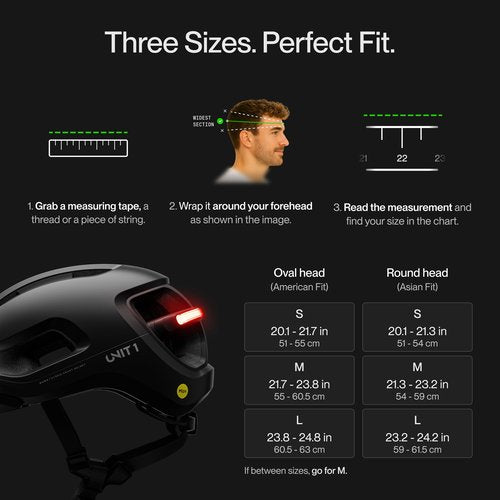 UNIT 1 Aura Hybrid Smart Bike Helmet | Urban & Road | MIPS | LED Front & Rear | Turn & Brake Light Compatible w/Remote | Crash Alert | Certified | Lightweight & Ventilated | iOS & Android App