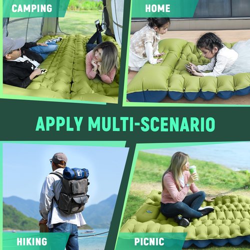 Myxslop Camping Sleeping Pad, Ultralight Camping Mat with Built-in Foot Pump, Comfortable Sleeping Mat for Backpacking, Car Traveling,Tent,and Hiking