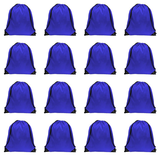 GoodtoU Drawstring Bags, Nylon Backpack Draw String Back Bag Cinch Sack Gym Bag for Sport, Traveling, Team (Blue, 80Pcs)