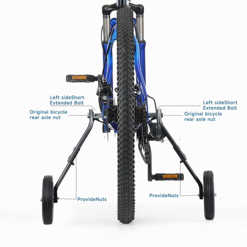 TAYIZOO Heavy-Duty Bike Training Wheels for 24-26 Inch Bicycles - 300LB Capacity Adjustable Stabilizers with Thickened High-Carbon Steel & Durable Rubber Wheels