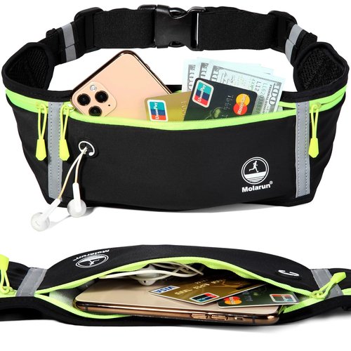 Slim Running Belt Fanny Pack, Exercise Waist Pack Runners Bag Money Belt Phone Holder for Running Hiking Cycling Workout