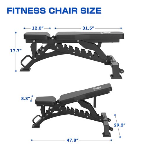 Major Fitness Weight Bench - 1300LBS Weight Capacity and 36 Adjustable Positions Strength Training Bench for Garage and Home Gym Workouts (Black)