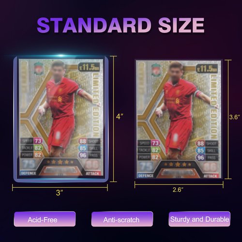 400 Packs Card Sleeves Top Loaders for Cards,3"X4" Baseball Card Protectors Toploaders,Hard Plastic Card Holder for Trading Sports Football Game Cards (200 Hard Sleeves+200 Penny Sleeves)