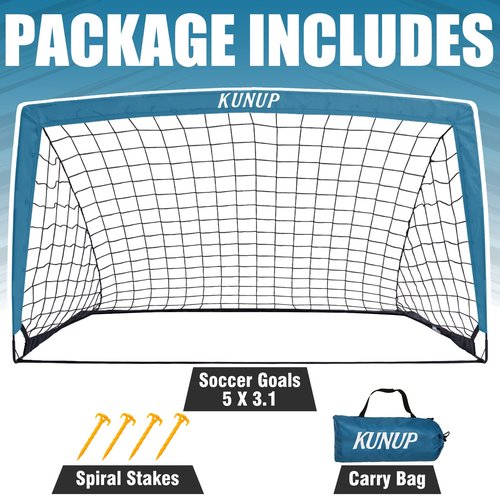 Kids Soccer Goal for Backyard, 5×3FT Easy Foldable Soccer Practice Net with Portable Carrying Bags for Toddler Youth Adult Soccer Training Equipment Outdoor Sports Game