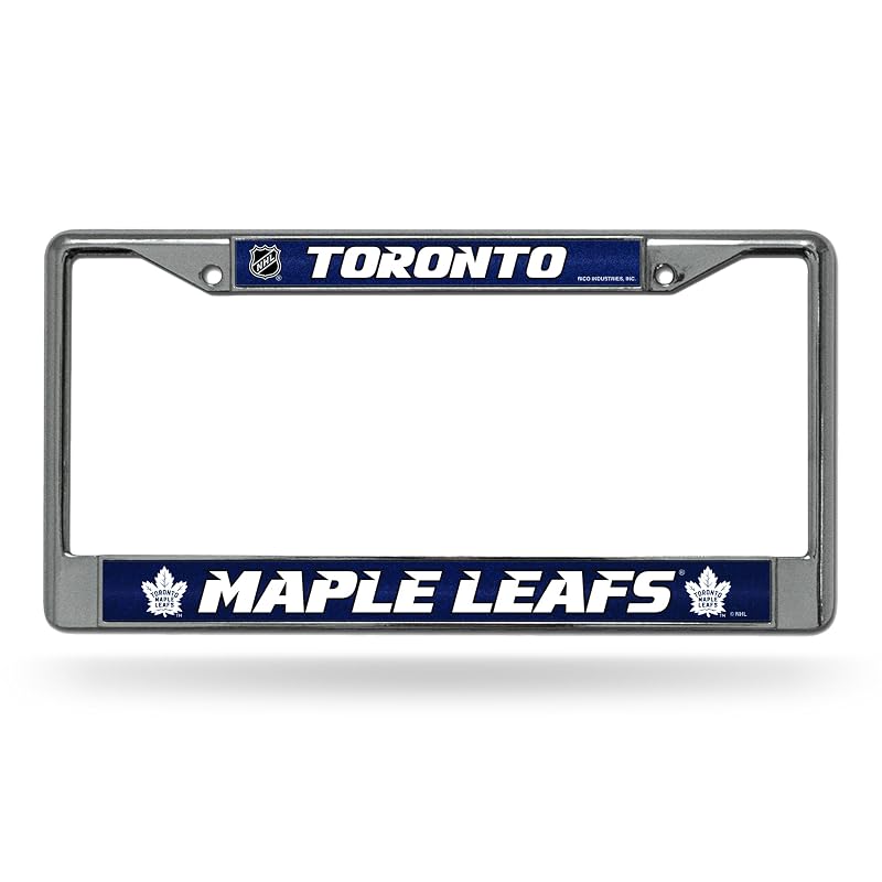 Toronto Maple Leafs Bling Chrome License Plate Frame with Glitter Accent