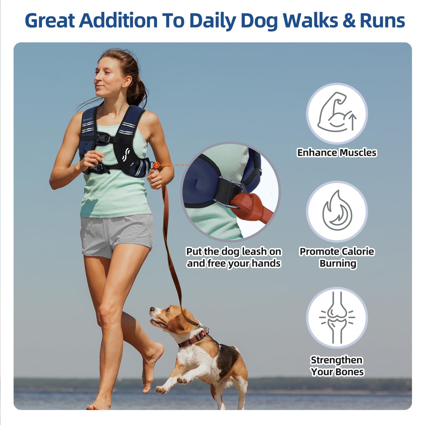 Sportneer Weighted Vest for Women 20lb Walking Weight Vest with Phone Bag