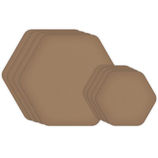 GEAR AID Tenacious Tape Hex – 2.5” & 1.5” Repair Patches (8 Patches: Four 2.5” & Four 1.5”, Coyote) – Peel-and-Stick Outdoor Nylon Fabric to Fix Holes and Burns in Down Jackets, Rain Gear and Tents