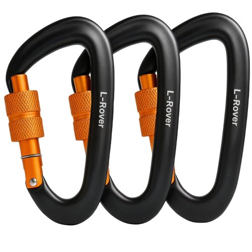 Locking Carabiner Clips Heavy Duty 12kN (2697 lbs)-Lightweight carabiners for Keys Hammocks,Swing,Locking Dog Leash and Harness, Camping,Outdoor and Gym etc,Hiking&Utilit ﻿