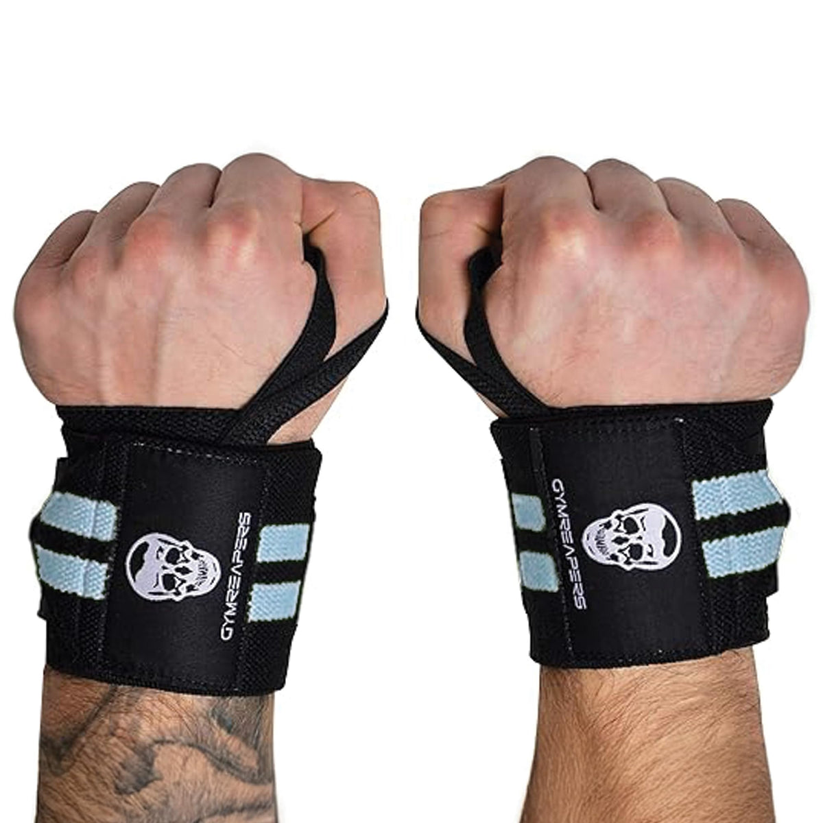 Gymreapers Weightlifting Wrist Wraps, Blue, 18"