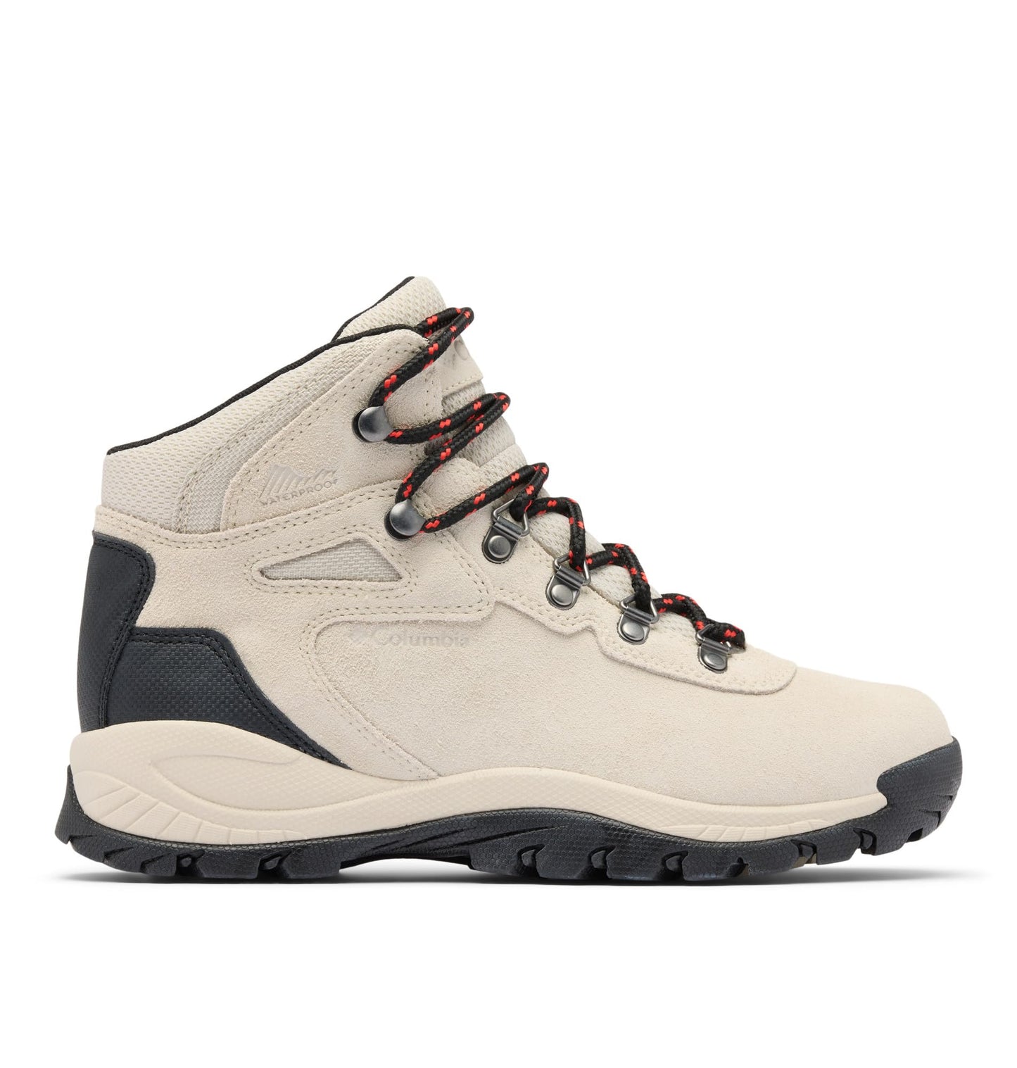 Columbia Women's Newton Ridge Plus Waterproof Amped, Cloud Grey/Poppy Red, 5.5 Wide