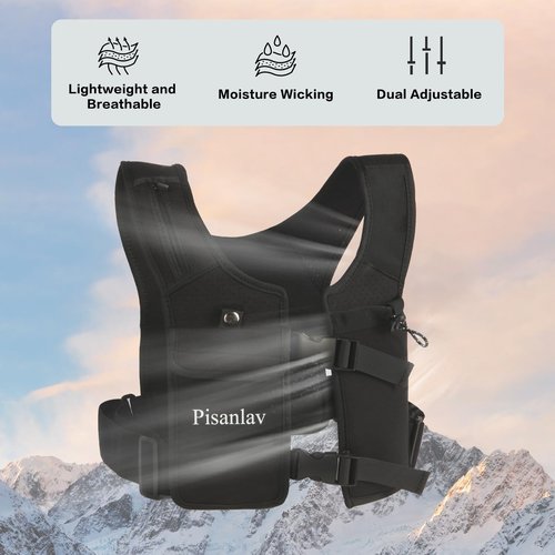 Waterproof Reflective Running Vest for 65kg+ with 500ml Hydration Bottle & Adjustable Phone Holder – Lightweight Chest/Waist Straps for Hands-Free Running, Hiking, Fitness, Climbing