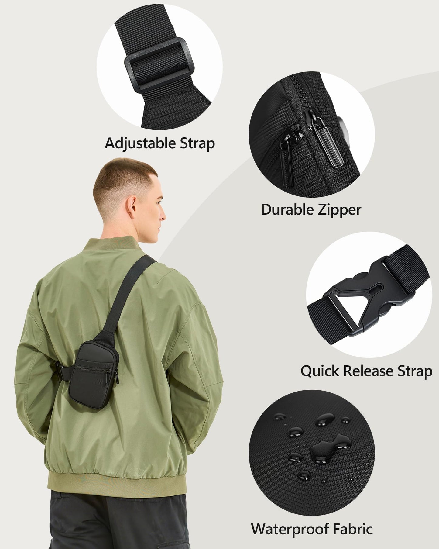 Peicees Mini Sling Bag X-Small Crossbody Bags for Women Men Shoulder Cross Body Bag Travel Phone Bag