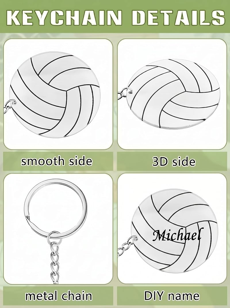 White 18 Pcs Large VolleybalI Keychains - Acrylic DIY Sports Charms Bulk