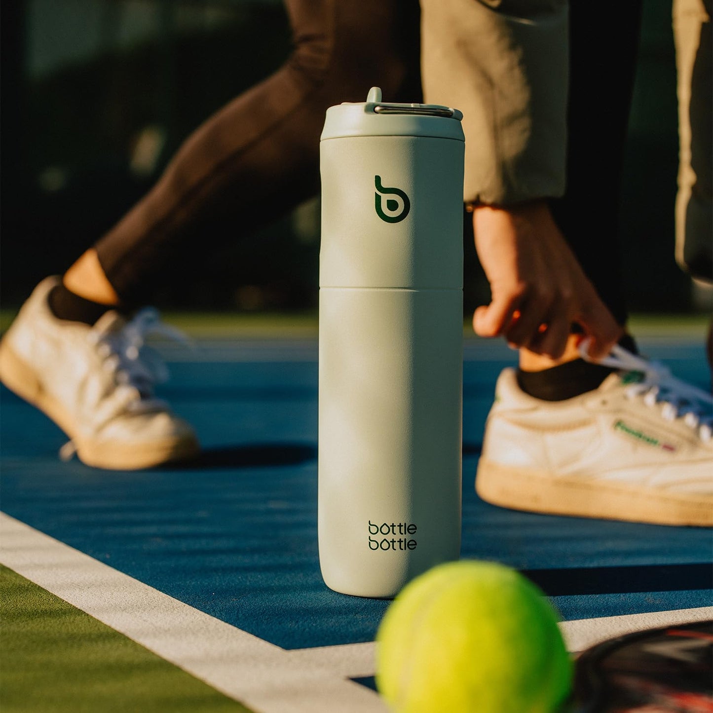 BOTTLE BOTTLE Insulated Water Bottle 24oz with Straw Lid and Handle for Sports Travel Gym Stainless Steel Water Bottles Double-Wall Vacuum Metal Leak Proof BPA-Free (Light Green)