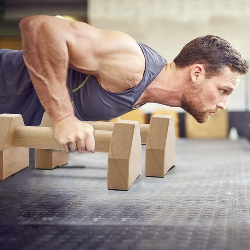 Pellor Push Up Board, Pushup Stands Wood Parallette Push Up Bar Portable Fitness Gym Gear Equipment with Anti-Slid Mat Workout Push Up Stand Exercise Women Men