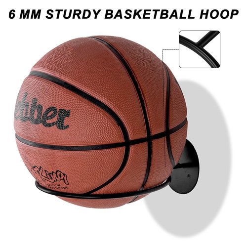 QBXMY7 8 Pcs Wall Mount Ball Holder | Basketball/Football/Volleyball Storage Rack | Heavy Duty Sports Room Decor with Detachable Design