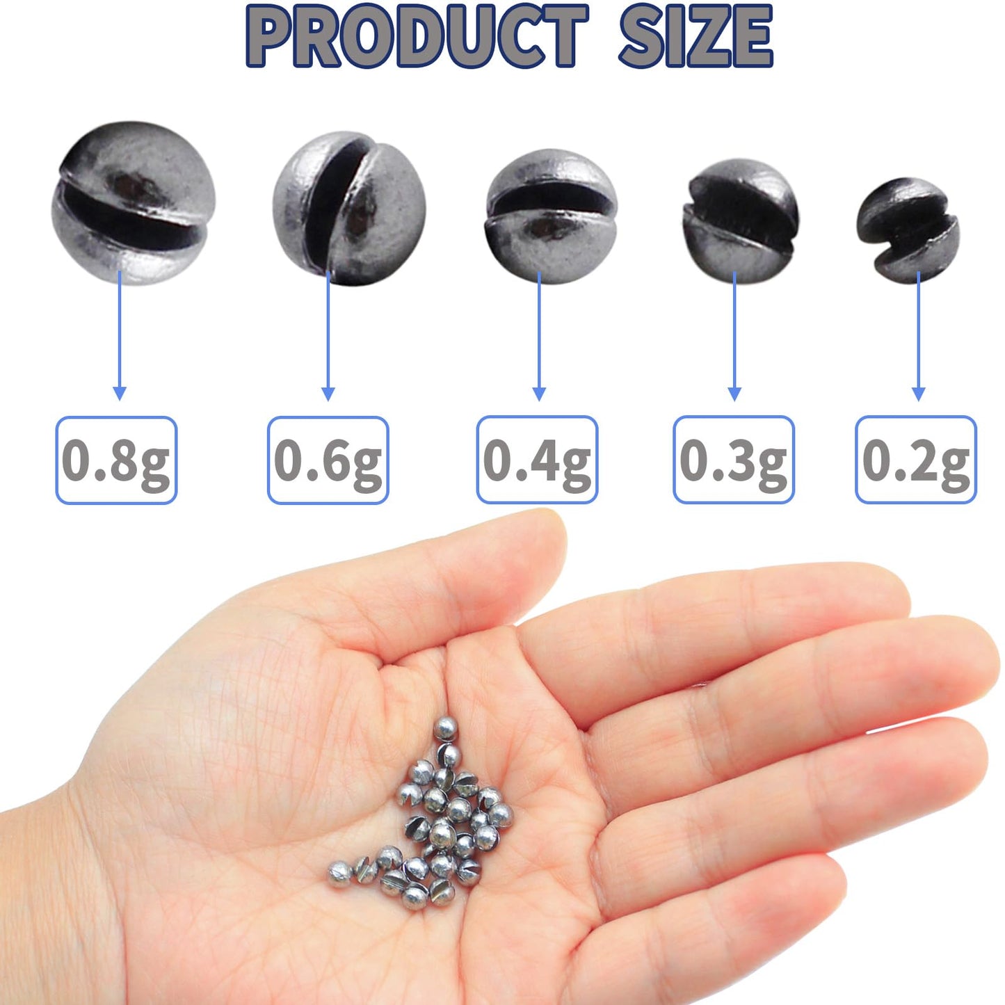 Proximitck Fishing Weights Sinkers 105PCS Round Split Shot Sinker Set - 5 Sizes Lead Weights Removable for Versatile Fishing Purposes