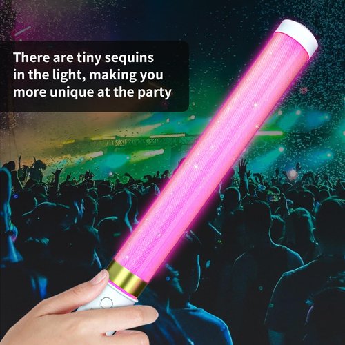 Bsgifts LED Glow Sticks 2 Pack, Reusable Light Up Toys 15 Colors Light Stick Bulk, Glow Party Supplies for Wedding, Birthday, Raves, Concert, Camping, New Year, Halloween, Christmas (with AAA Battery)