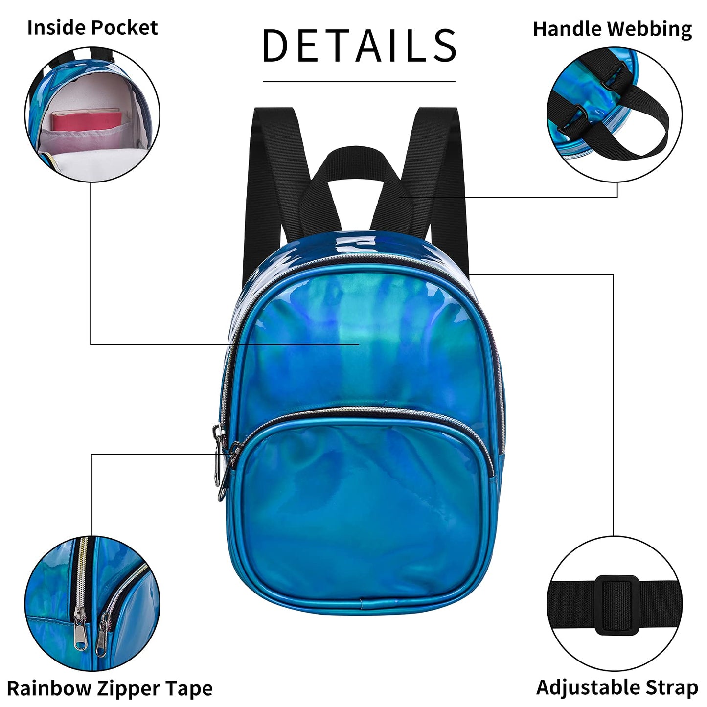 USPECLARE Clear Mini Backpack Stadium Approved for Little Boys & Girls, Transparent Backpack for Concert, Festival, Sport Events