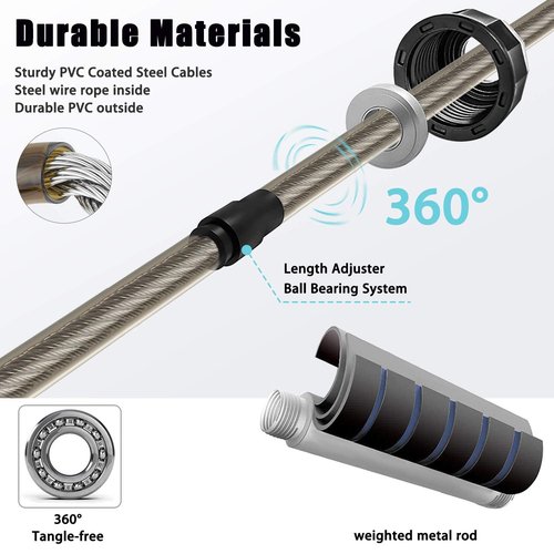 Jump Rope, Rapid Weighted Jumping Rope Cable for Women, Men, Adjustable Steel Jump Rope Workout with Foam Handles for Fitness, Home Exercise & Slim Body