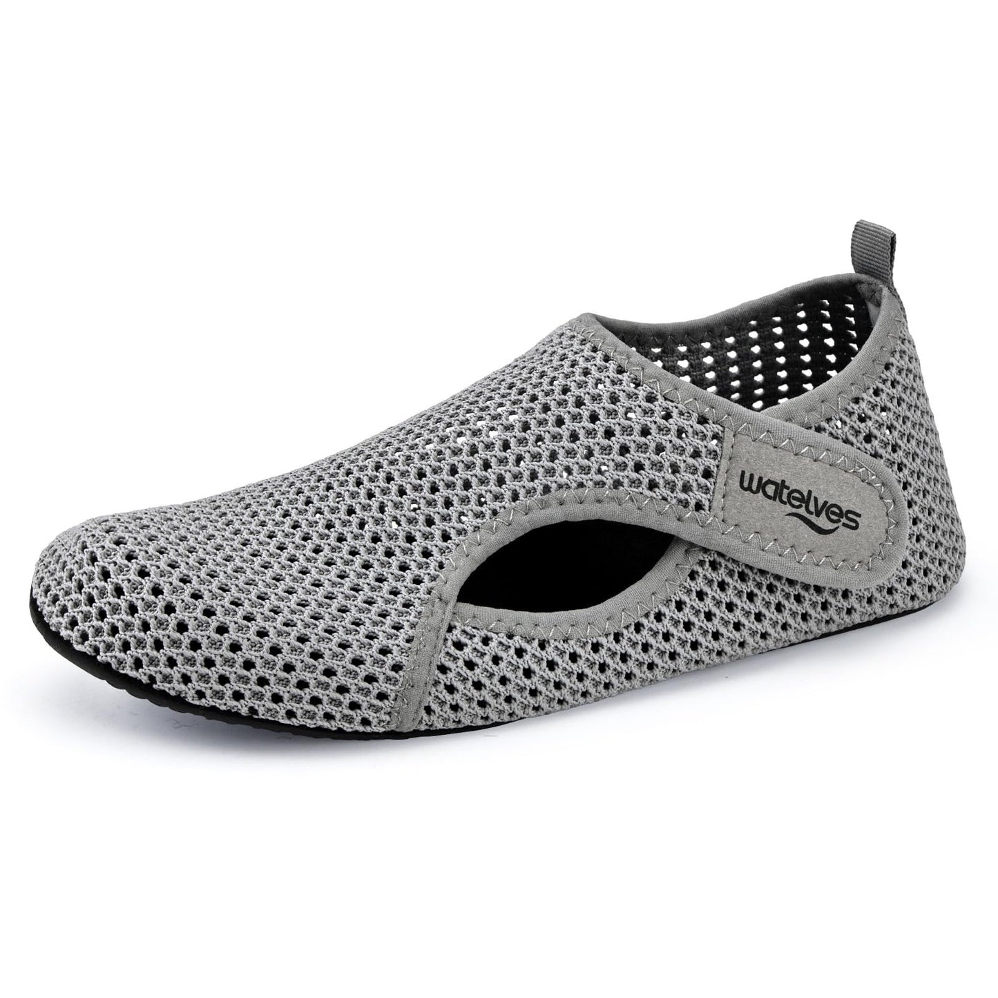 WateLves Water Shoes for Women Men Swim Beach Aqua Socks House Slippers Quick Dry Barefoot Travel Shoes with Adjustable Magic Tape for Pool Diving Boating Yoga(B-Grey,48/49)