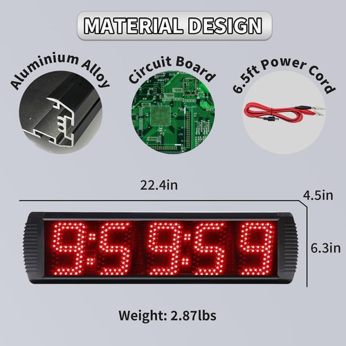 GAN XIN Race Clock with Tripod for Running Events, Large LED Stopwatch with Remote,Countdown/Count up Gym Timer for Home,Wall Digital Time Clocks