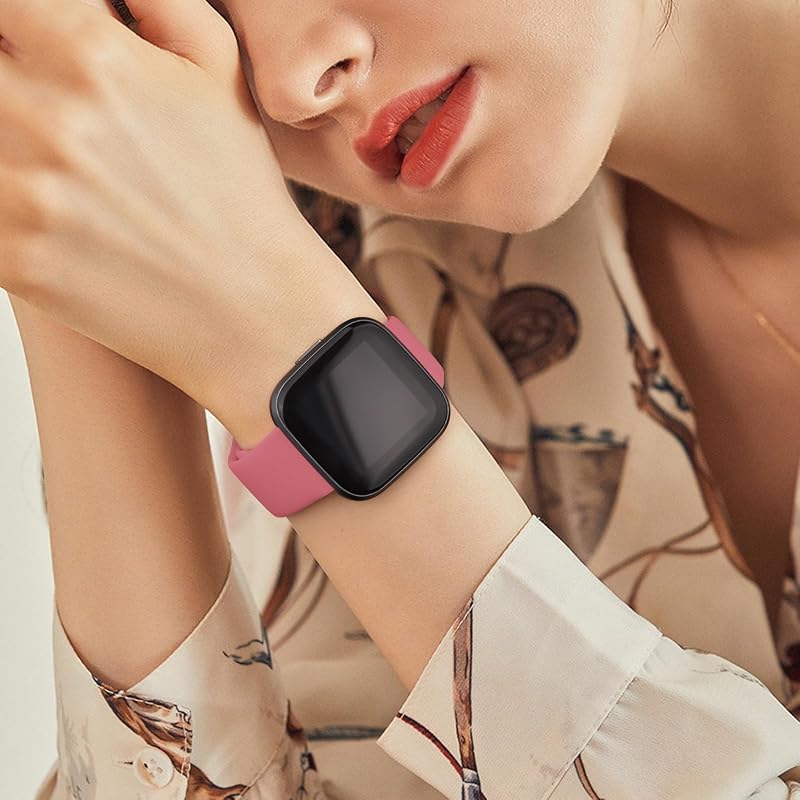 4 Pack Fitbit Versa 2/ Versa/ Versa Lite/ Versa SE Silicone Bands Yellow Orange Coral Sky Blue