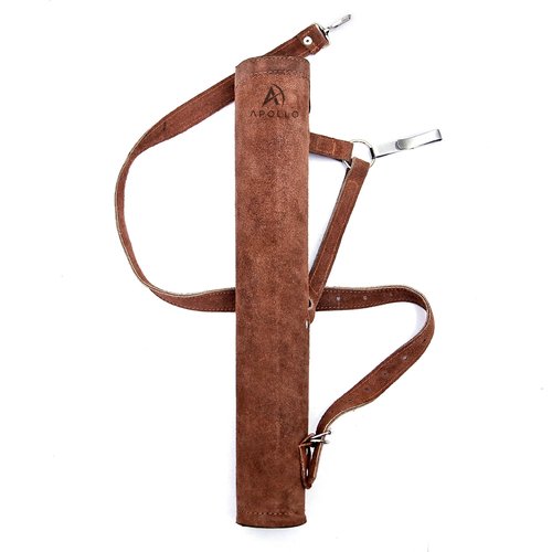 Real Leather Archery Arrow Quiver Holder Adjustable Arrow Backpack Bag Holder Hip Back Quiver for Arrows, Traditional Handmade Archery Quiver for Bow Hunting and Target Practicing (Suede Dark Brown)