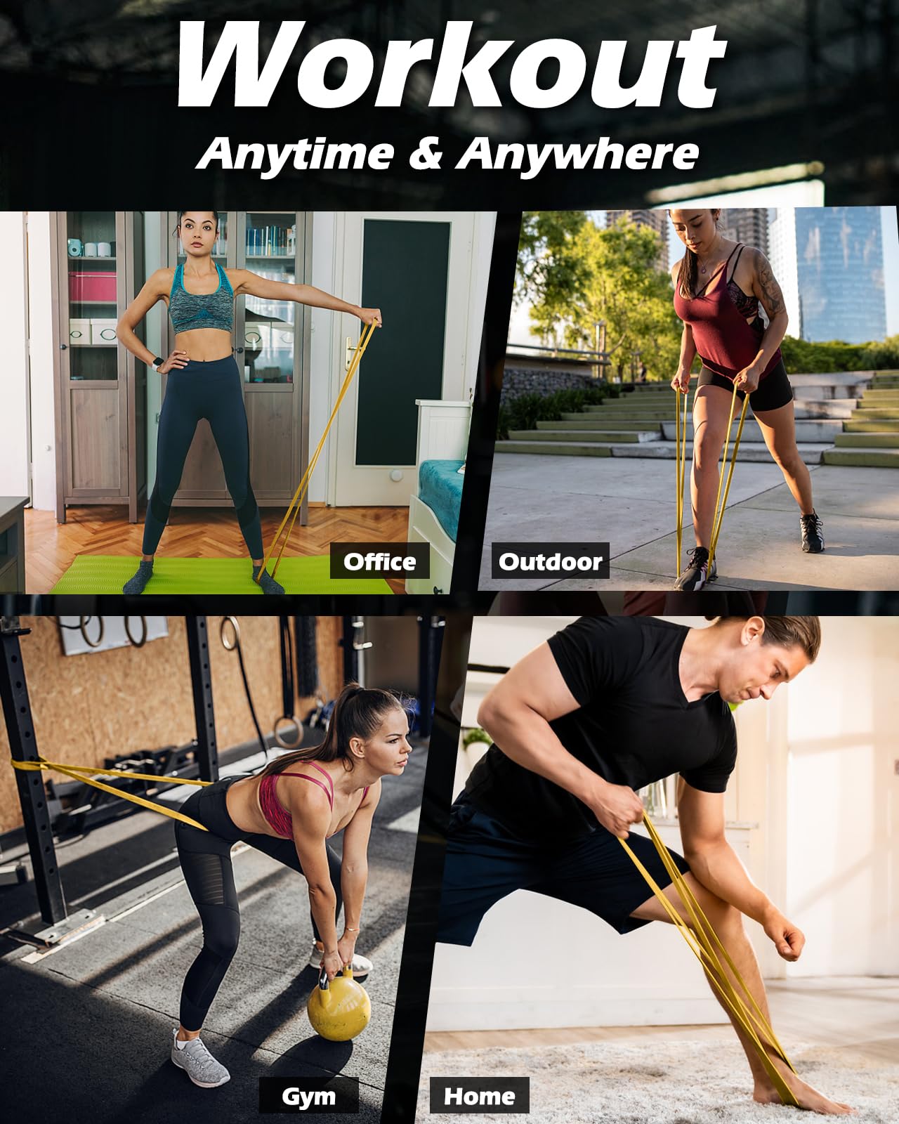 Zacro Resistance Bands 30-50 LBS Heavy-Duty Pull Up Exercise Bands for Advanced Strength Training, Full Body Workouts, Muscle Development, Men & Women Home Fitness Gym Equipment