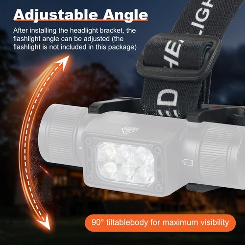 Lenporl 5 Pcs Headlamp Holder Mounting Bracket Clip and 2 Pcs Headlamp Strap Replacement for 22mm -26mm LED Headlamps Flashlight Rechargeable Headlight Flashlight Mount Strap (Not Include Head Lamp)