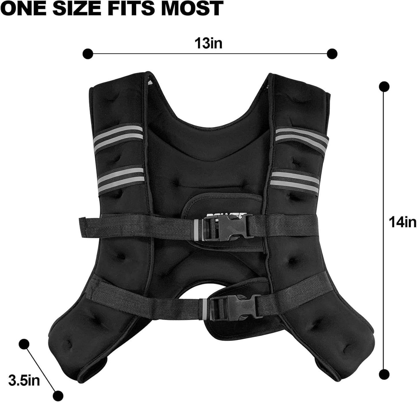 Weighted Vest Weighed Vest Women Men Kids, 16lb Body Weight Vest with Reflective Stripe, Adjustable Weighted Vest for Strength Training, Running, Walking, Workout, Jogging