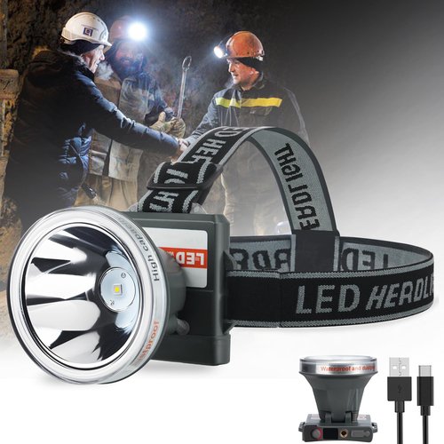 Senduzll Headlamp Rechargeable, 5000 High Lumen Super Bright Head lamp for Adult with 3 Mode, Waterproof, Digital Display, Adjustable, Battery Powered for Outdoor Camping, Fishing, Hunting, Running