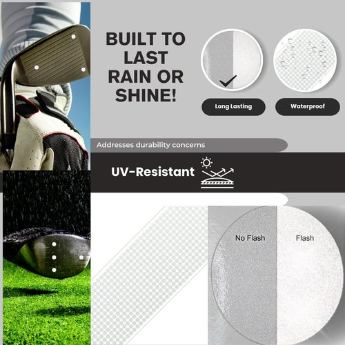 Golf Club & Golf Ball, White Reflective Dot Stickers, 3M Weatherproof Decals for Enhanced High Speed Camera Detection and Simulators, 1/4 Inch Size, Pack of 546