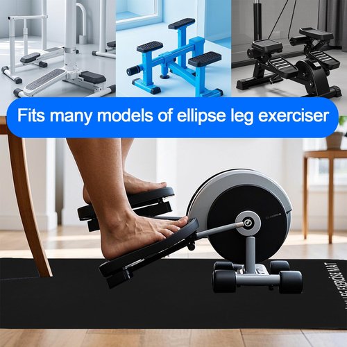 Ellipse Leg Exerciser Mat, 24x15 inch Non-Slip Workout Mat for Under Desk Elliptical Machines Durable Rubber Exercise Equipment Foot Pedal for Office Home Floor Protection