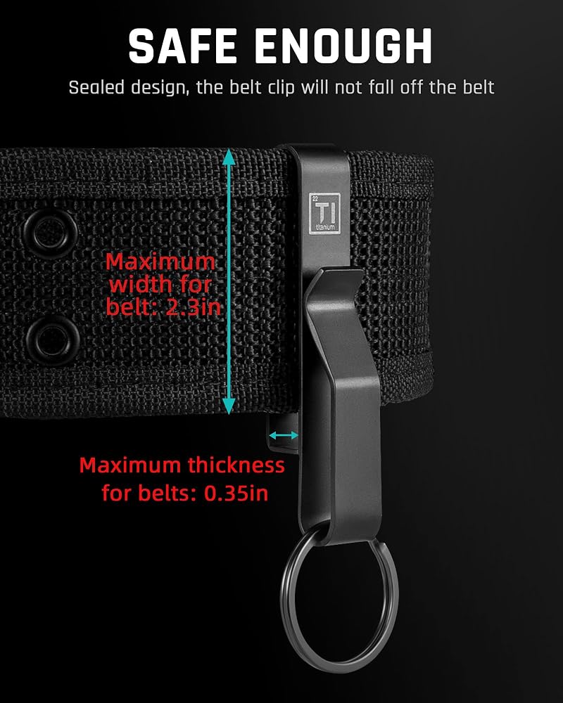 Titanium Belt Key Holder Clip for Duty Belts – 2 Pack