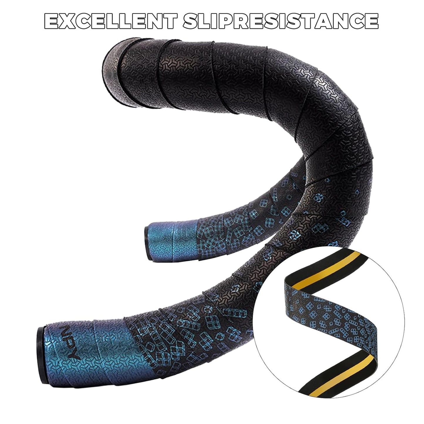 2pcs Bicycle Bar Tape, Bike Handlebar Tape, Road Bicycle Handlebar Tape, Cycling Grip Tape, with 4pcs Handlebar End Plugs, Soft Comfortable, Wear Resistant, Black