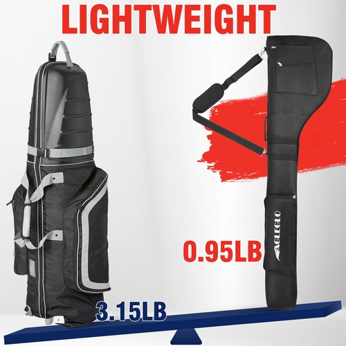 EagleGlo Golf Bag, Golf Travel Bag Foldable & Adjustable, Golf Carry Bag Holds A Full Set of Clubs, Golf Bags for 8-10 Golf Clubs, Small Golf Bag Practice Bag, Carry Golf Bags for Men, Women
