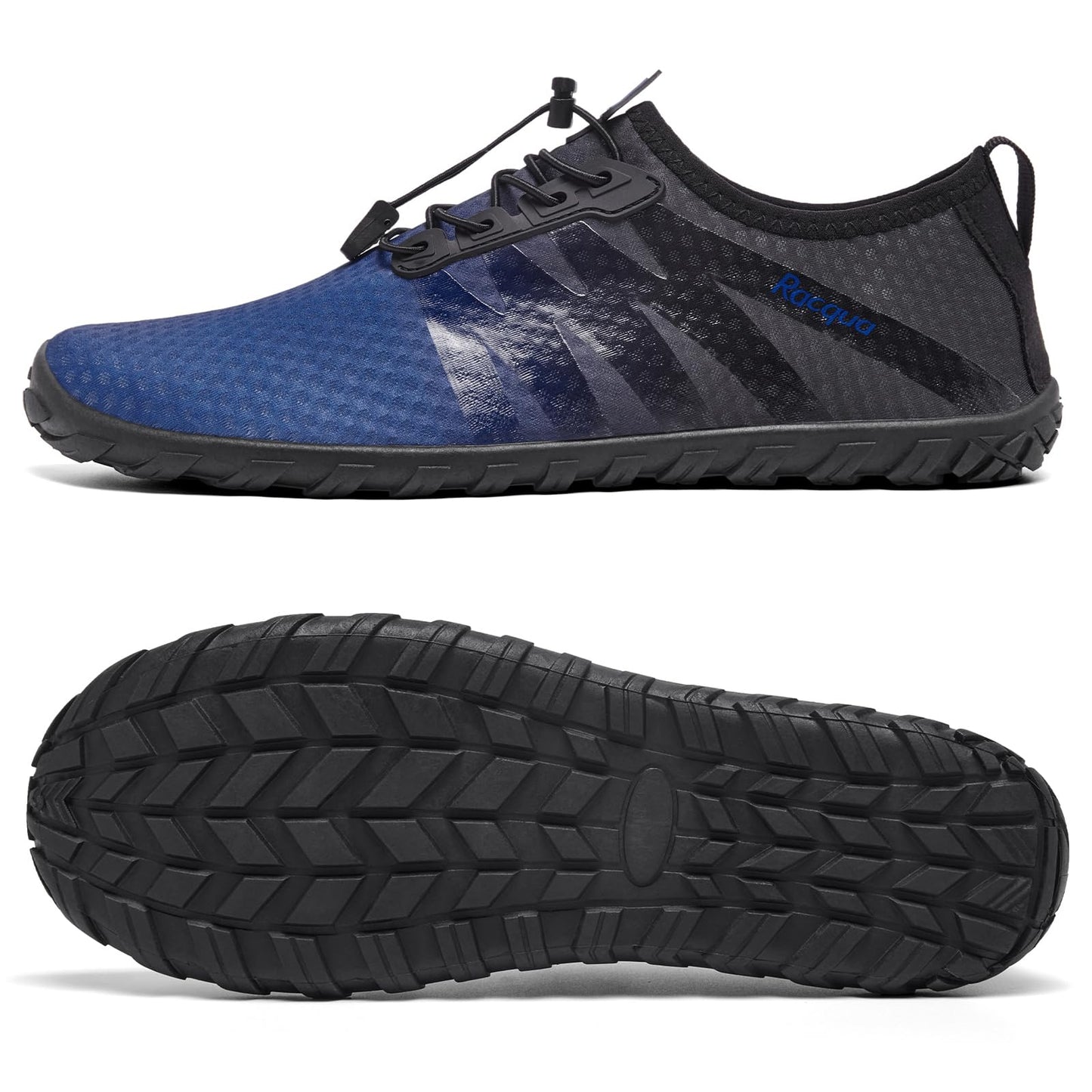 Racqua Mens Water Shoes Lightweight Swim Outdoor Quick Dry Beach Barefoot Aqua Pool Gradient Sports Shoes Navy/Black 11 Women/10 Men