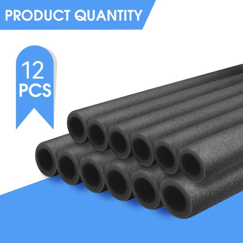 MSSVIGING 1" Trampoline Pole Foam Covers, Trampoline Pole Foam Padding Replacement, 35.4'' Length Each Enclosure Sleeve, Black, 12 Pcs