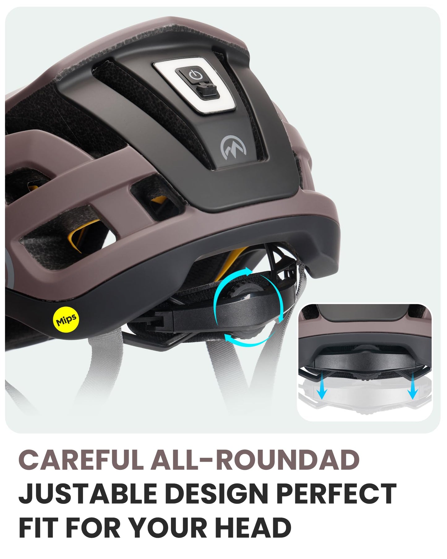 OutdoorMaster Gem II MIPS Bike Helmet with Light - Lightweight Cycling Helmet,Mountain Road Bicycle Helmet for Youth & Adult