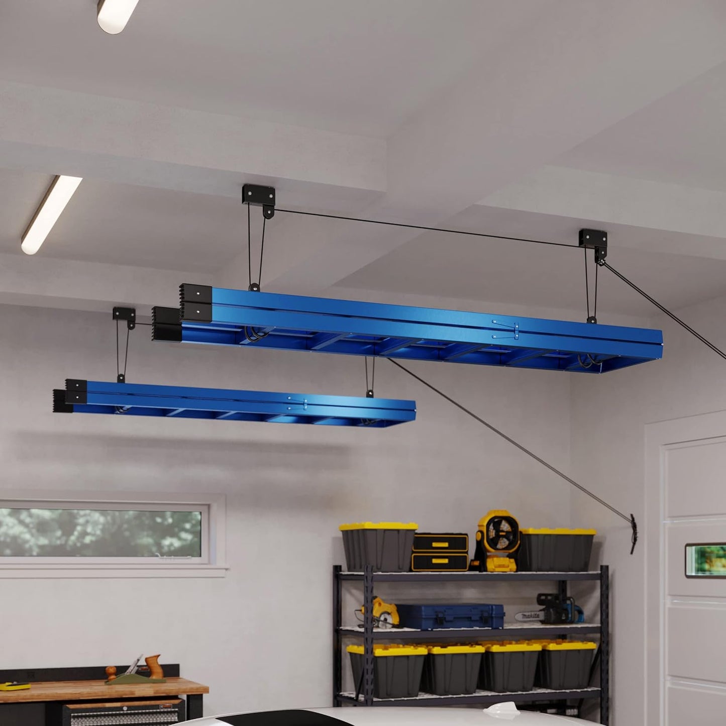 Kayak Storage Hoist - Overhead Pulley System with 125lb Capacity for Canoes, Bikes, Ladders, and More - for up to 12-Foot Ceilings